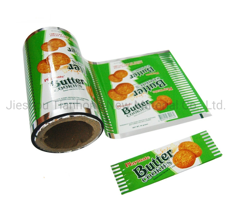 Metallized PET Flexible Packaging Film BOPP Laminating Cereal Bar Biscuits Cookies Chips Food Packing Film Roll