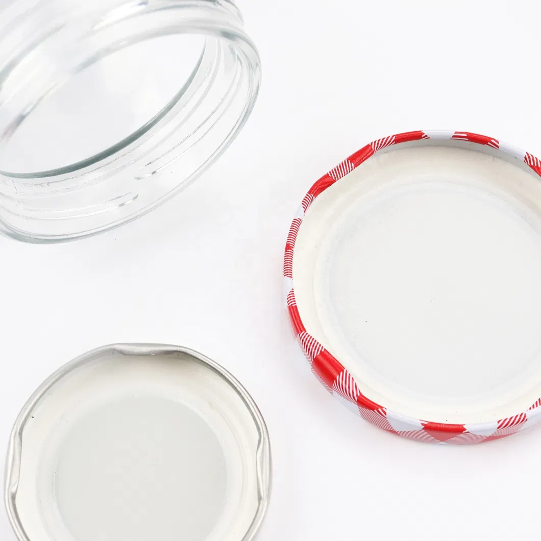 Flint Screw Top Metal Lids Honey Jam Empty Round Glass Storage Food Jar Packaging