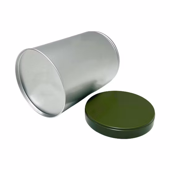 Empty Food Packaging Box Round Metal Coffee Tin Tea Metal Packaging